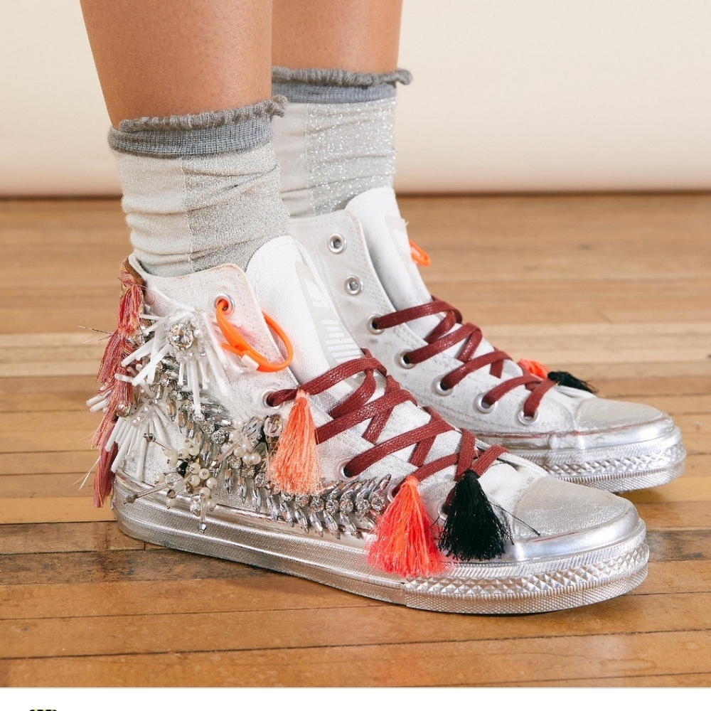 FREE PEOPLE AXEL EMBELLISHED HI TOP SNEAKERS